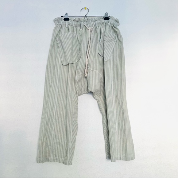 FREE PEOPLE Runyon Oversized Stripe Pants Blue Size Small - Picture 6 of 14